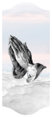 DARAY-C-103-WT Praying Hands Clouds White